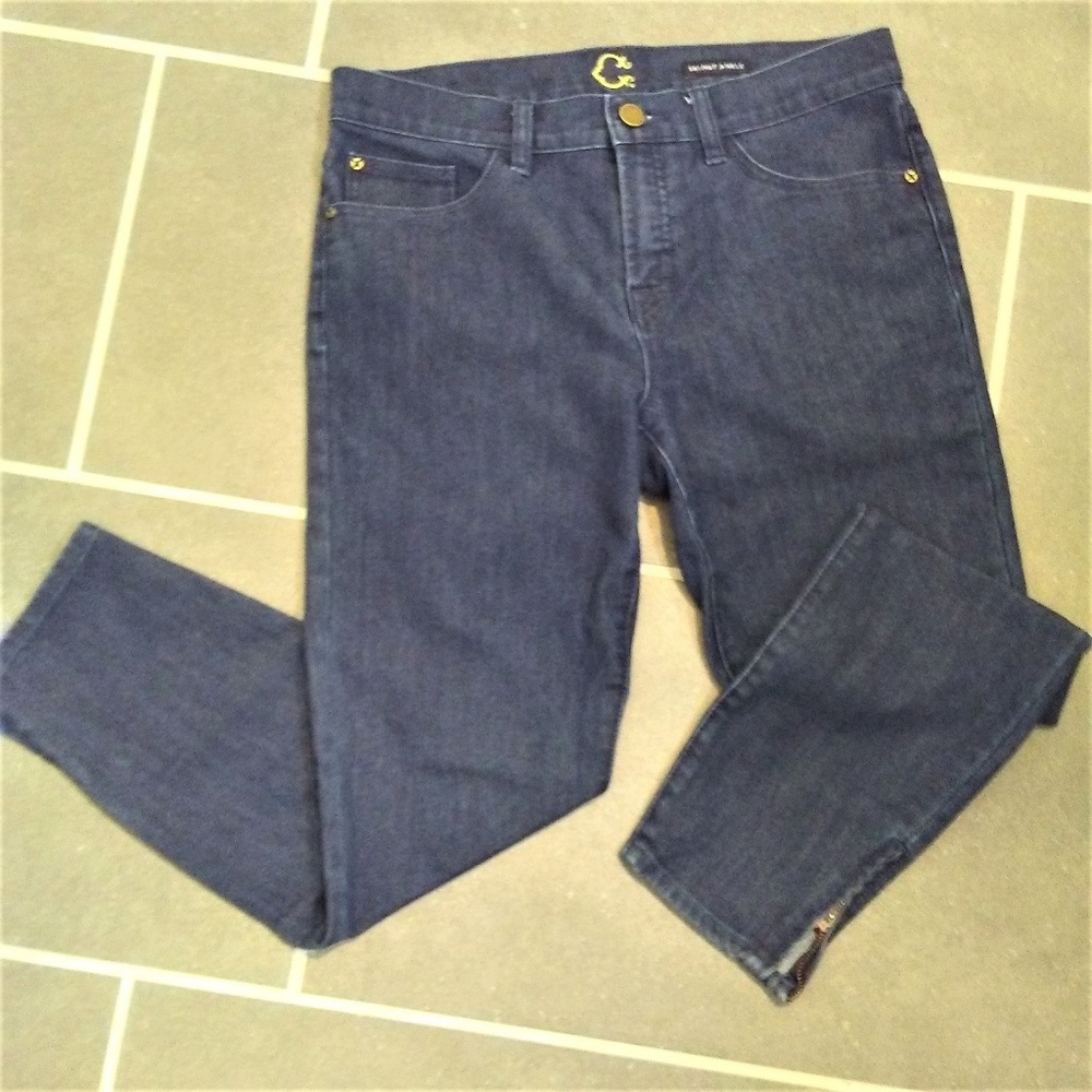 C Wonder Jeans Dark Wash Skinny Zipper Detail at Ankle Womens 29